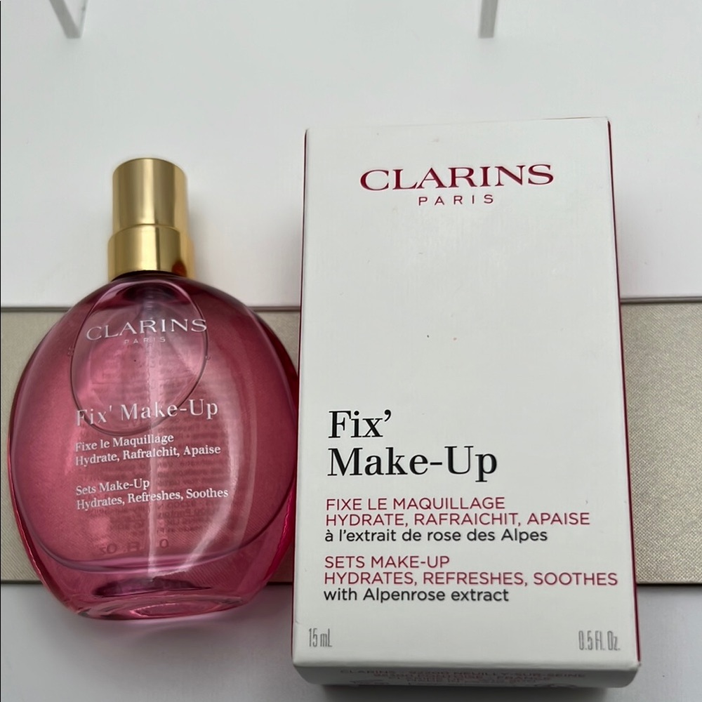 Clarins Paris Fix’ Make-Up Setting Spray for aFlawless Finish Sets 15ml NWOT Box - Picture 7 of 8